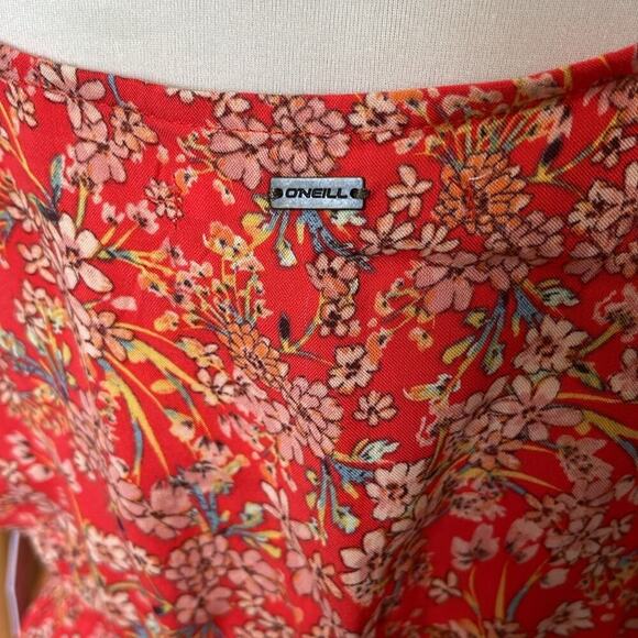 O'Neill Orange Floral Mini Dress Size L NWT - Picture 3 of 5